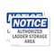 Signmission Authorized Ladder Storage Area, 10 in W x Rectangle, Plastic OS-2PACK-NS-P-710-L-10238 - alternate 1